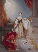 Edward Alfred Chalon Portrait of Queen Victoria on oil on canvas